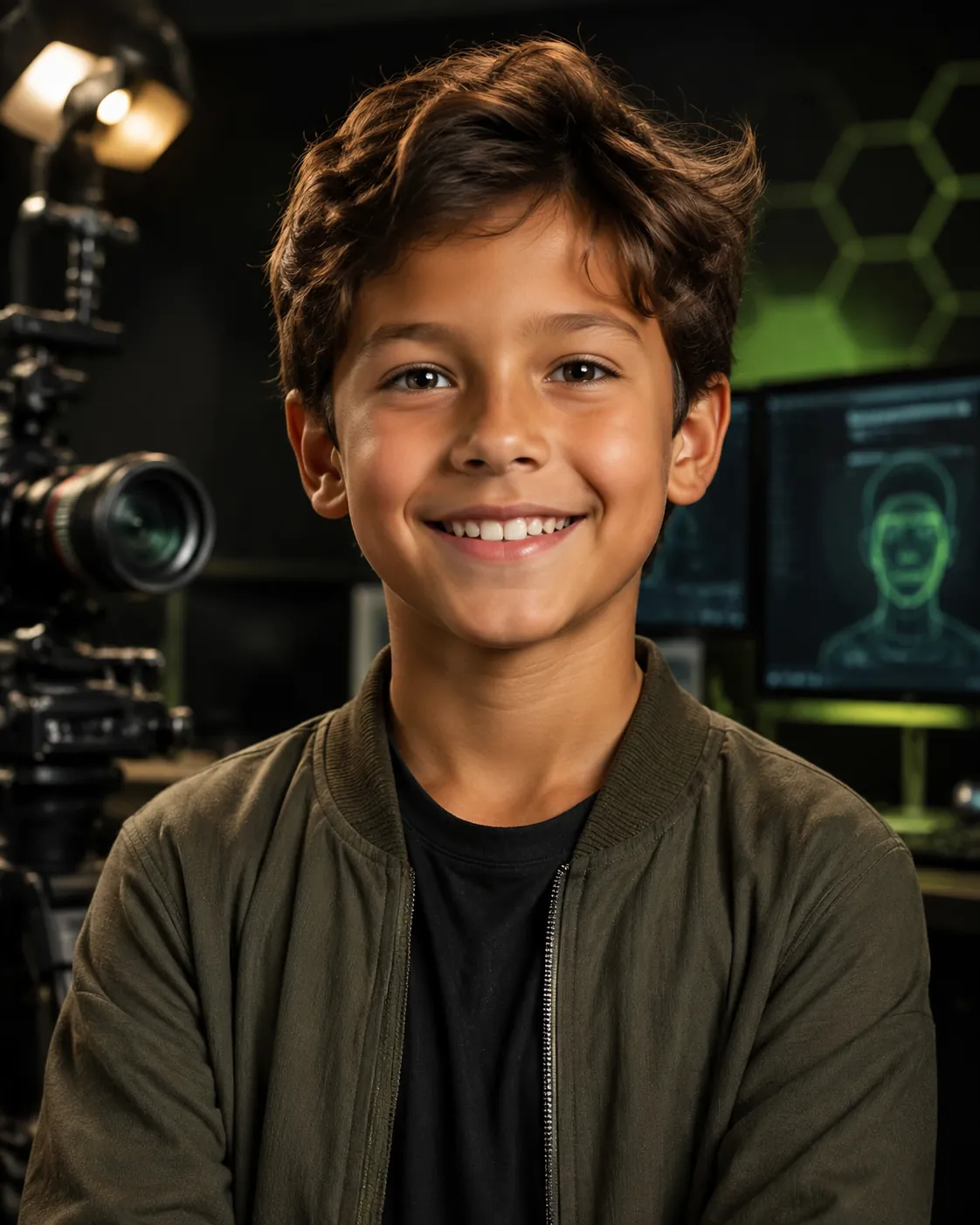 Criança em retrato hiper-realista para avatar digital