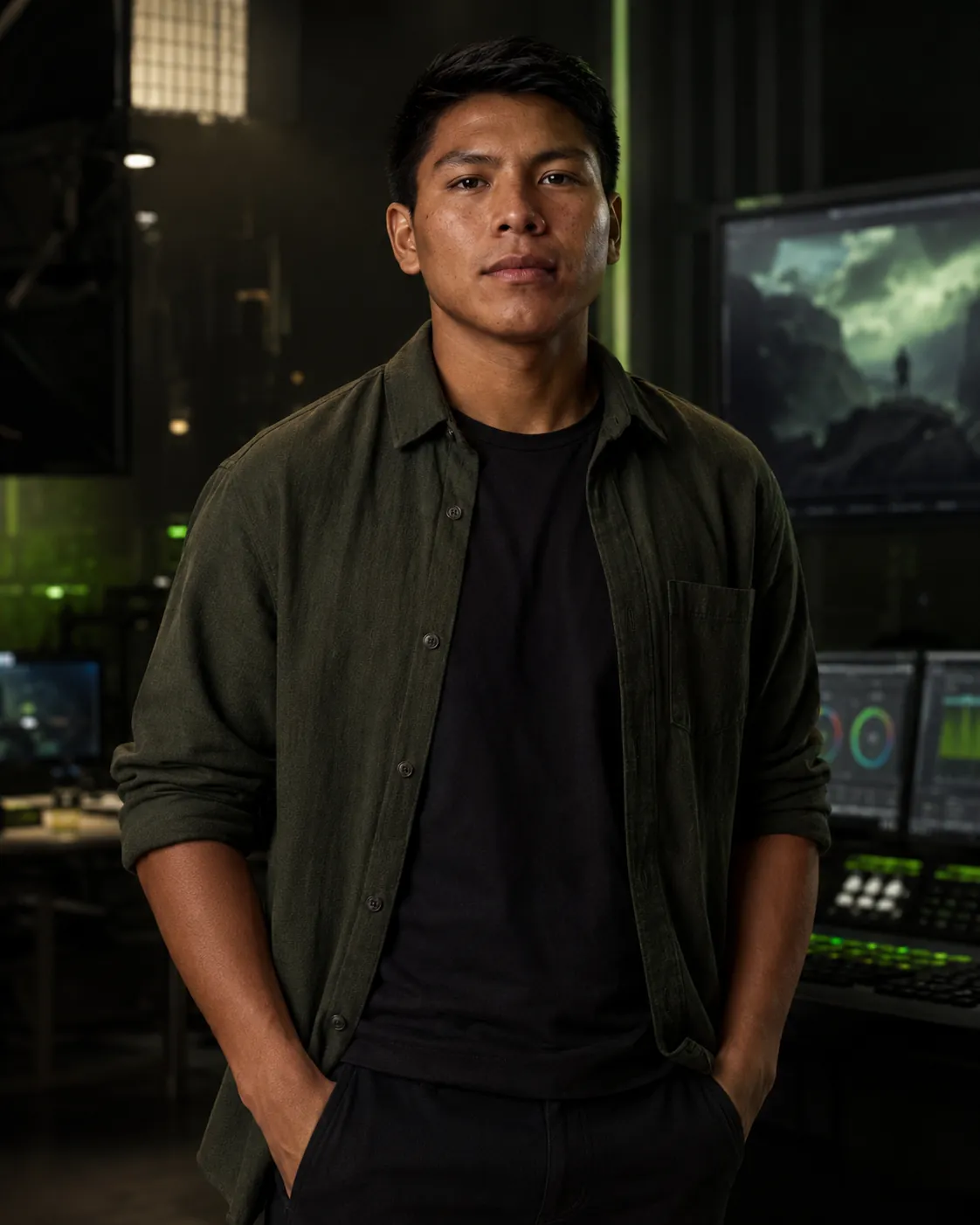 Homem jovem em retrato hiper-realista para avatar digital